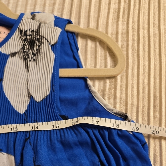 Black Level Chico's Blue and White Floral Midi Dress - Picture 10 of 14